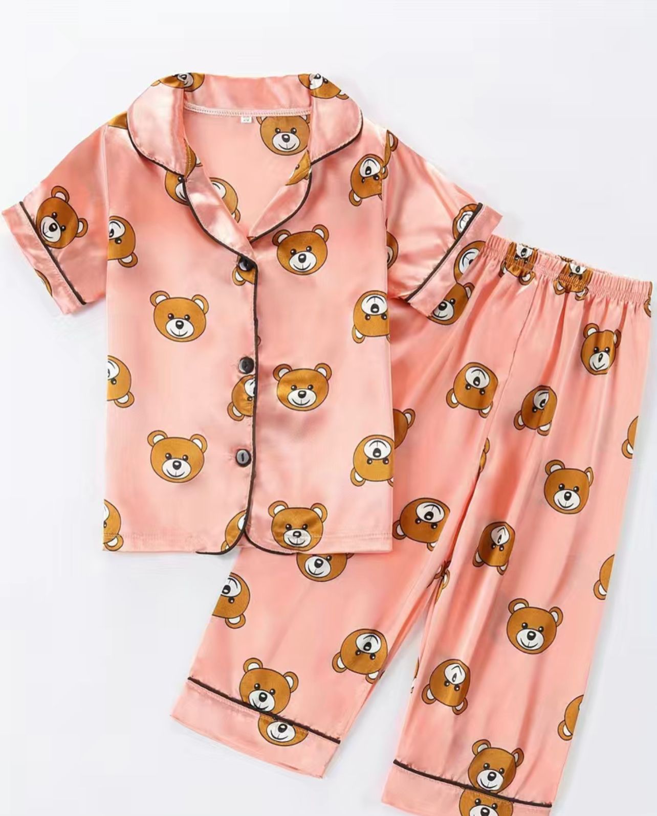 Teddy bear silk pajamas