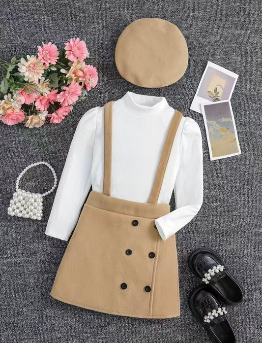 Pinafore cream skirt 2 piece